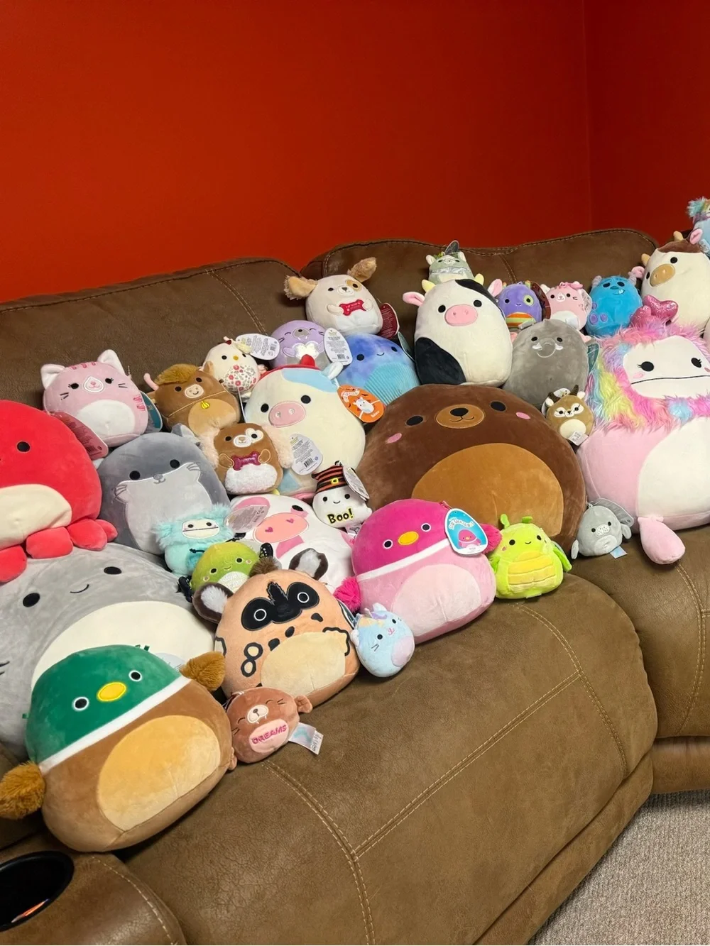 Squishmallows Plush Lot - Pink, Brown, Gray, Green, Blue, Purple